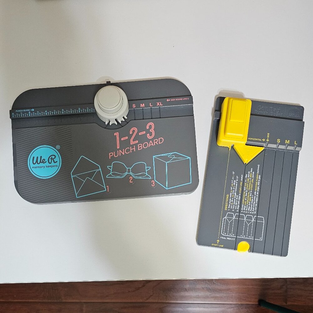 We R Memory Keepers Punch Boards – Gift Bag & 1-2-3 Punch Board (2 Tools Bundle)